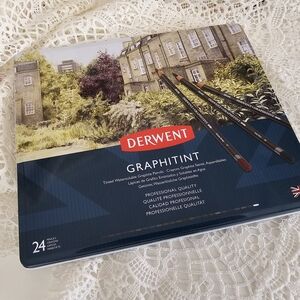 Graphitint Watersoluble Graphite Pencil Set Of 24 - Metal Tin